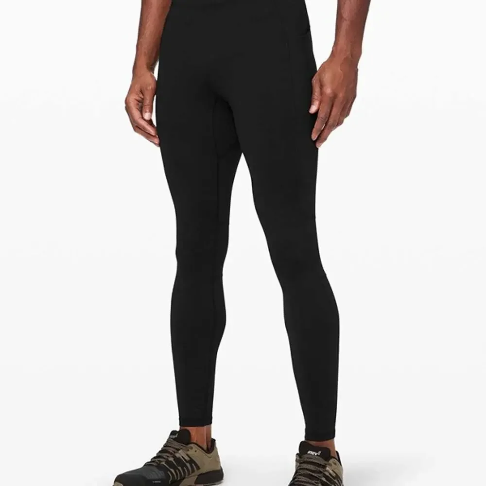 Lululemon Cold Terrain Fleece Lined Run Tight 28 Black Athletic Leggings Size M